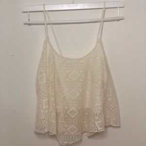 White flow crop top